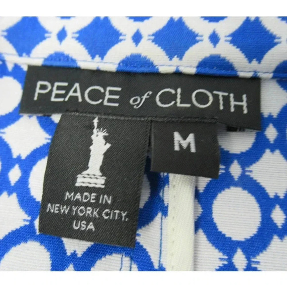 PEACE of CLOTH Jillian Geometric Pattern Blazer Blue White Size Med RARE - Picture 3 of 12